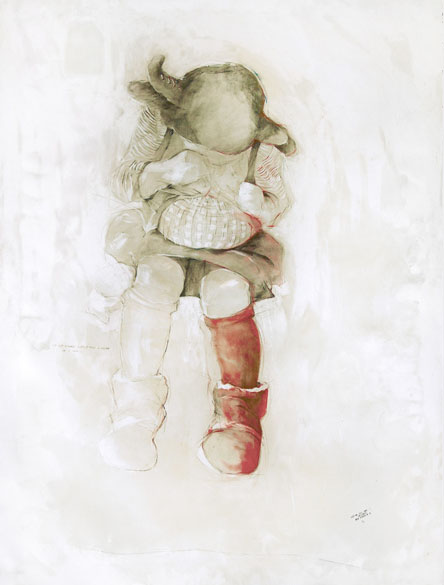 Untitled No.14, The Perfect Stage 2012; 50 x 38 inch; pencil, gesso, oil pastels, oil and wax on paper