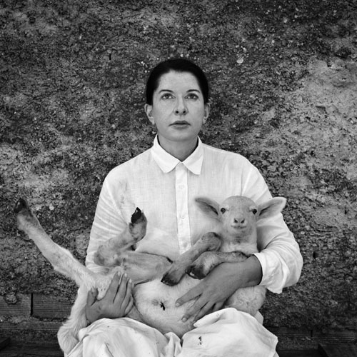 Portrait with white lamb From the series "Back to semplicity", 2012