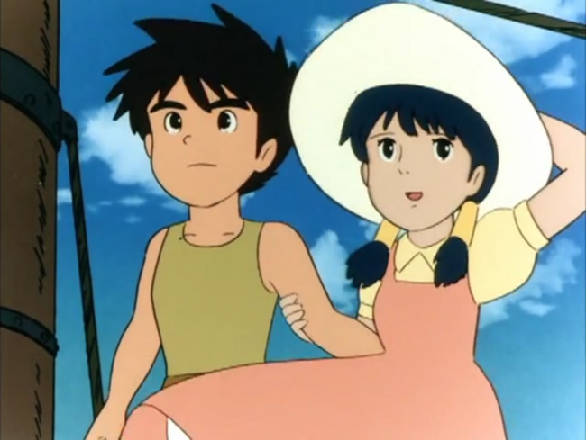 Conan e Lana, scena tratta da Conan il ragazzo del futuro, NHK TV, 1978