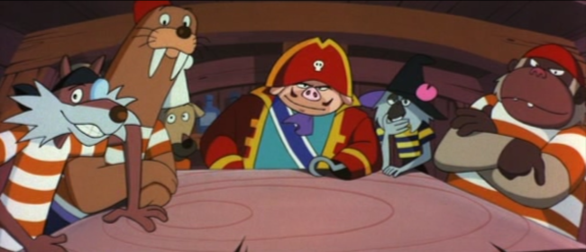 scena tratta da Gli allegri pirati dell'isola del tesoro, Toei Animation, 1971