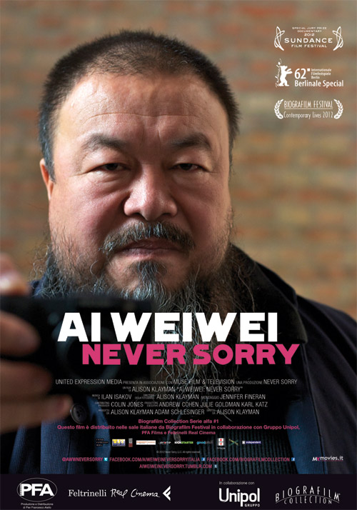 La locandina del documentario Ai Weiwei: Never Sorry