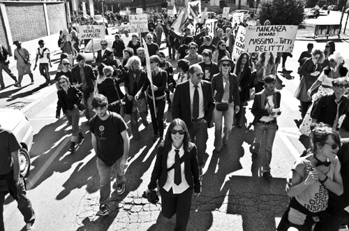 Il Teatro Valle Occupato alla manifestazione del 15 ottobre