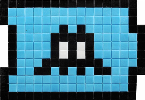 Invader, Black Extension, 2009 - Mosaico su pannello, 24x34 cmCollezione privata