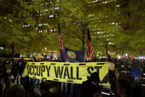 Foto da Occupy Wall Street pubblicata su Facebook