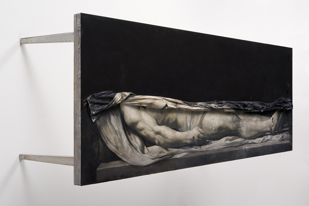 1. Nicola Samorì, Lienzo, 2014, olio su tavola, 70x200x73 cm