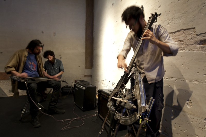 Pedro Reyes, Disarm, 2014. Performers: Massimo Benotto, Stefano Mancini and Riccardo Santorel. Opening of the exhibition Art or Sound. Fondazione Prada, Ca’ Corner della Regina, Venice. 5 June 2014. Photo: Attilio Maranzano. Courtesy Fondazione Prada