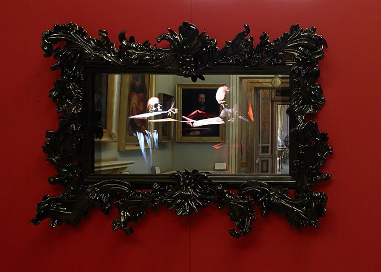 Mat Collishaw, Mat Collishaw - Black Mirror, installazione, 2014. Galleria Borghese. Foto Guido Harari 