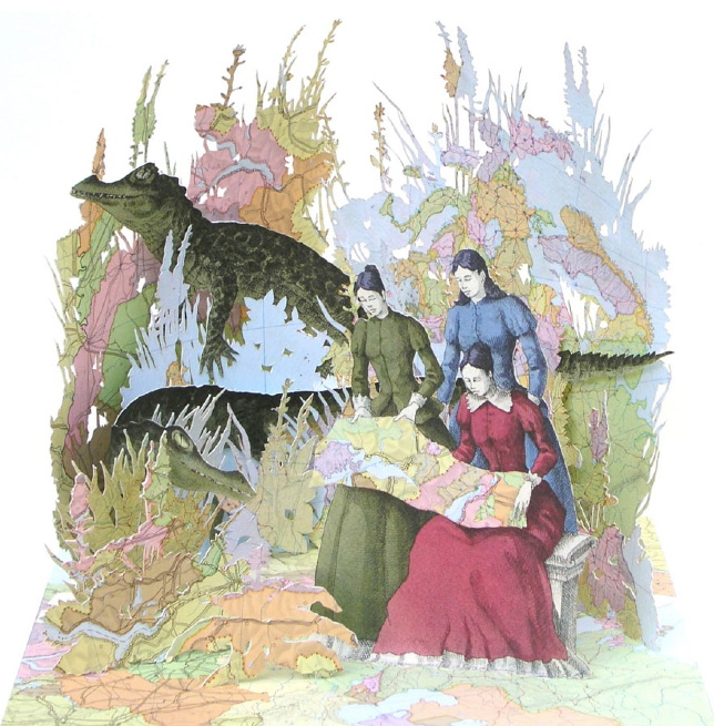 Vanni Cuoghi, Maledette piantine, 2014 - acquerello, china e collage su carta 35x35 cm Courtesy Marcorossi Artecontemporanea