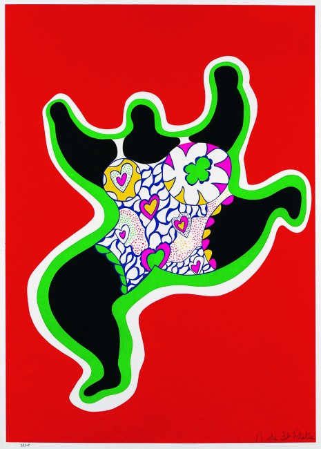 Leaping Nana Planche de Nana Power, 1970. 76 x 56 cm, sérigraphie sur papier vélin d’Arches Sprengel Museum, Hanovre, donation de l’artiste en 2000 © 2014 Niki Charitable Art Foundation, All rights reserved