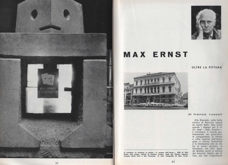 Reperti Arteologici #11 – Su D’ARS nel 1966: Max Ernst a Palazzo Grassi