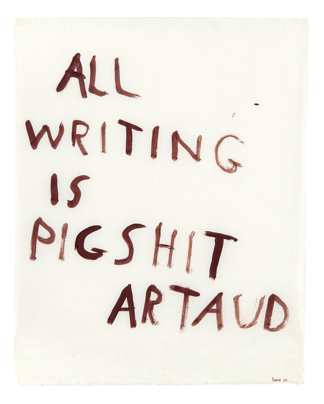 Nancy Spero, All writing is pigshit, 1970. Photo Fabrice Gibert © The Nancy Spero and Leon Golub Foundation for the Arts. Licensed by SIAE 2015. Courtesy Galerie Lelon