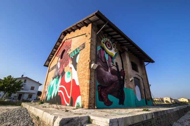 Nicola Alessandrini e Gio Pistone, stazione di Castelbellino. Foto di Francesco Marini.