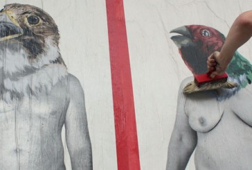 Cheap, street poster art festival: Vinz Feel Free, work in progress