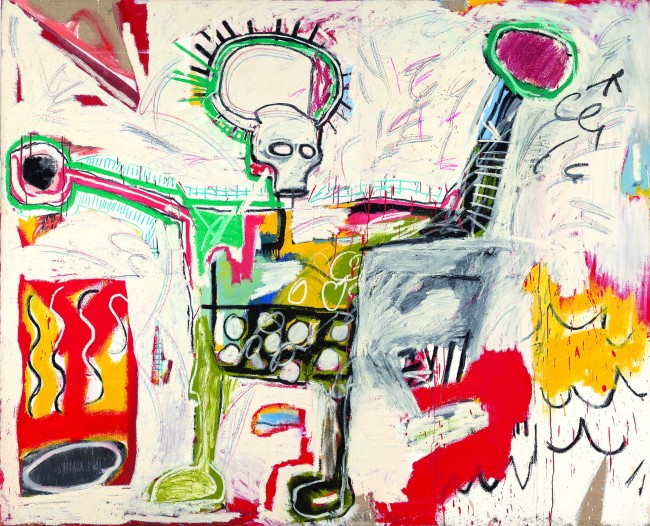 Untitled, 1982 Acrylic and oil on linen 193 x 239 cm Museum Boijmans Van Beuningen, Rotterdam Photo by Studio Tromp, Rotterdam © The Estate of Jean-Michel Basquiat Licensed by Artestar, New York 