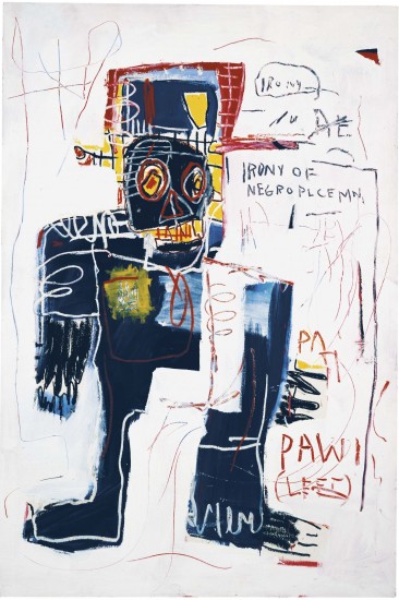 Irony of a Negro Policeman, 1981 Acrylic and crayon on canvas 183 x 122 cm Private collection © Estate of Jean-Michel Basquiat. Licensed by Artestar, New York 