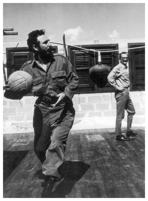 MARCO POLONI CODENAME : OSVALDO. TWO CASE STUDIES, CASE STUDY ONE: THE PISTOL OF MONIKA ERTL, 2013-14 #25 Giangiacomo Feltrinelli playing ball with Fidel Castro, La Havana, 1964, Moab paper, 40 x 30 cm