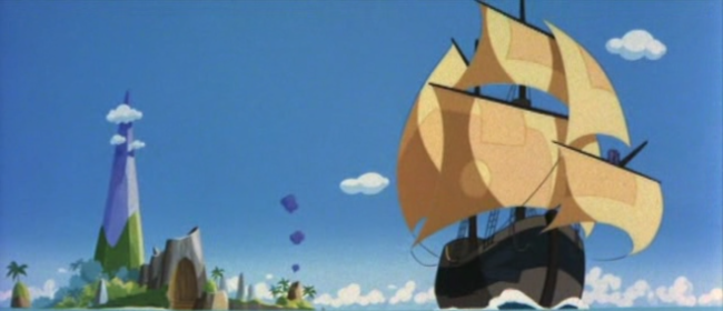 scena tratta da Gli allegri pirati dell'isola del tesoro, Toei Animation, 1971