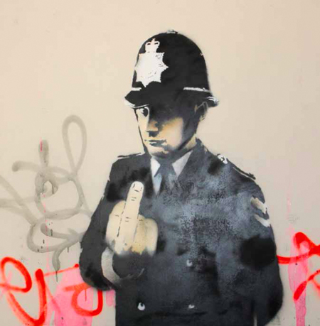 Banksy, Rude Copper, 2002, paint on canvas, cm 121x121